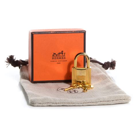 clé de padlock hermes|HERMES Cadena Lock and Key Set Gold .